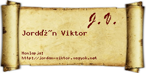 Jordán Viktor névjegykártya