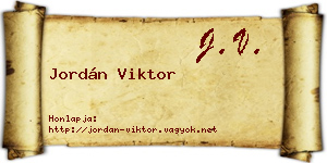 Jordán Viktor névjegykártya